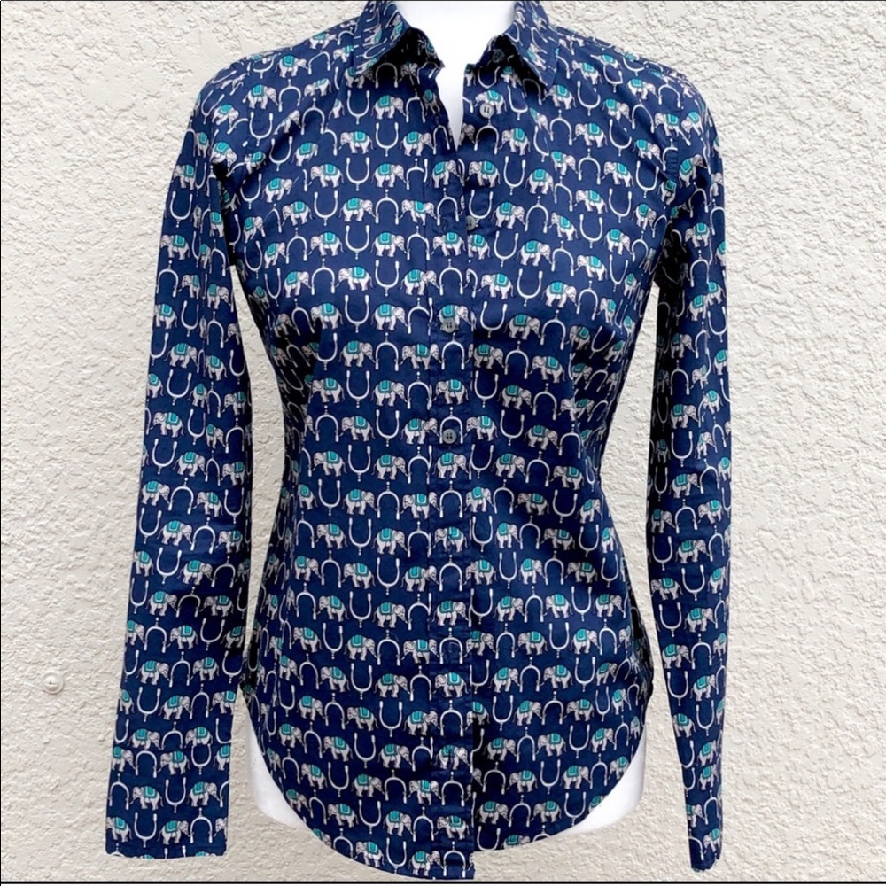J.Crew button down ELEPHANT print shirt